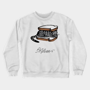 B kliban cat, hamburger sandwich cat Crewneck Sweatshirt